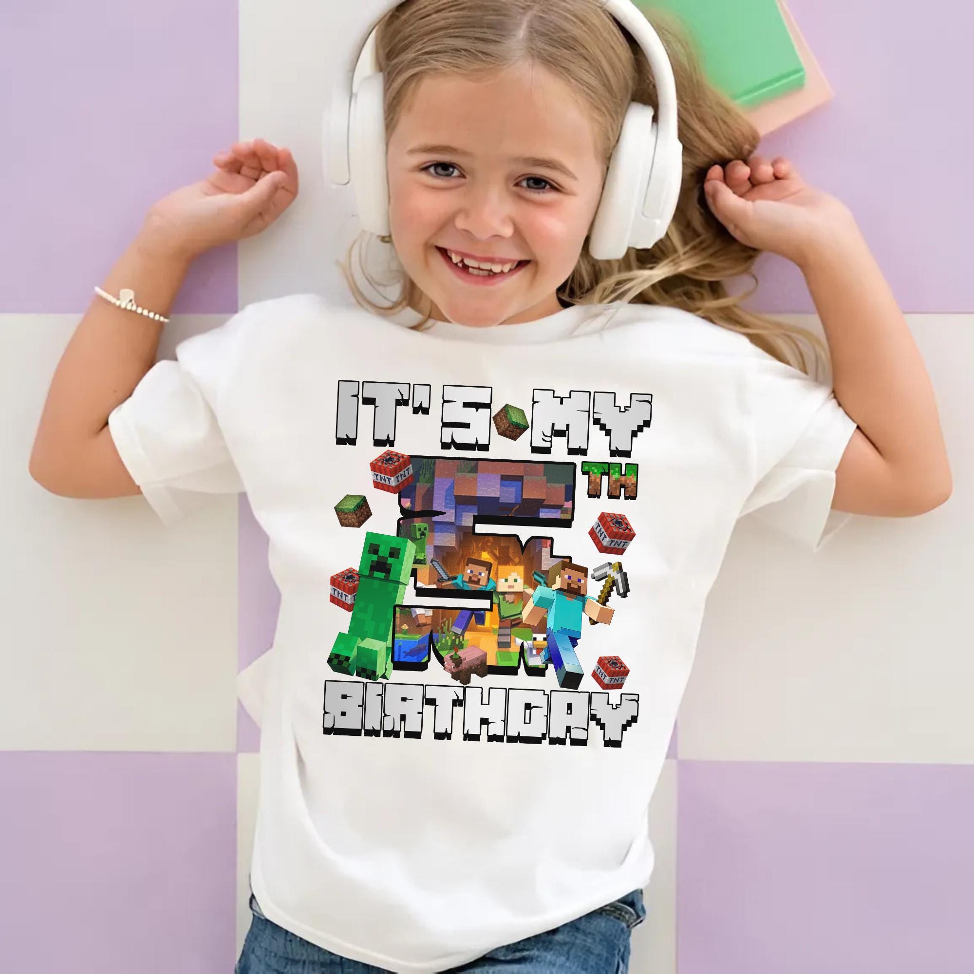 Game Birthday Shirt with Red Text Option