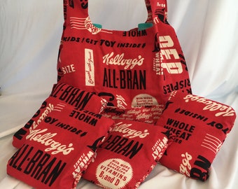 Set of 5 Kellogg's bags - reusable grocery bags