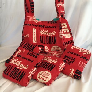 Set of 5 Kellogg's bags reusable grocery bags image 1