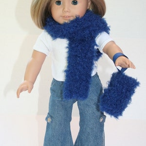 Blauwe Fuzzies doll's MOF en sjaal afbeelding 1