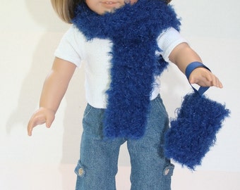 Blue Fuzzies - doll's muff and scarf
