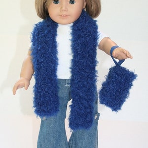 Blauwe Fuzzies doll's MOF en sjaal afbeelding 2
