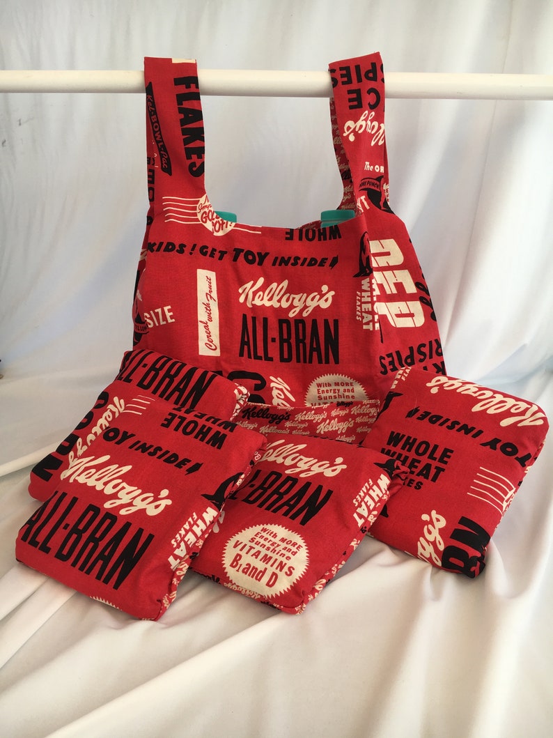 Set of 5 Kellogg's bags reusable grocery bags image 1