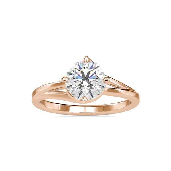 Round 4 prong solitaire moissanite engagement ring 1.18ctw,vvs1