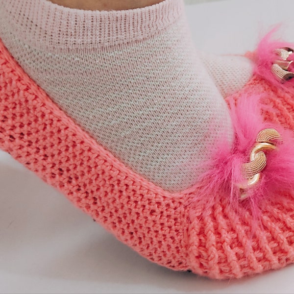 hand-knitted women's booties