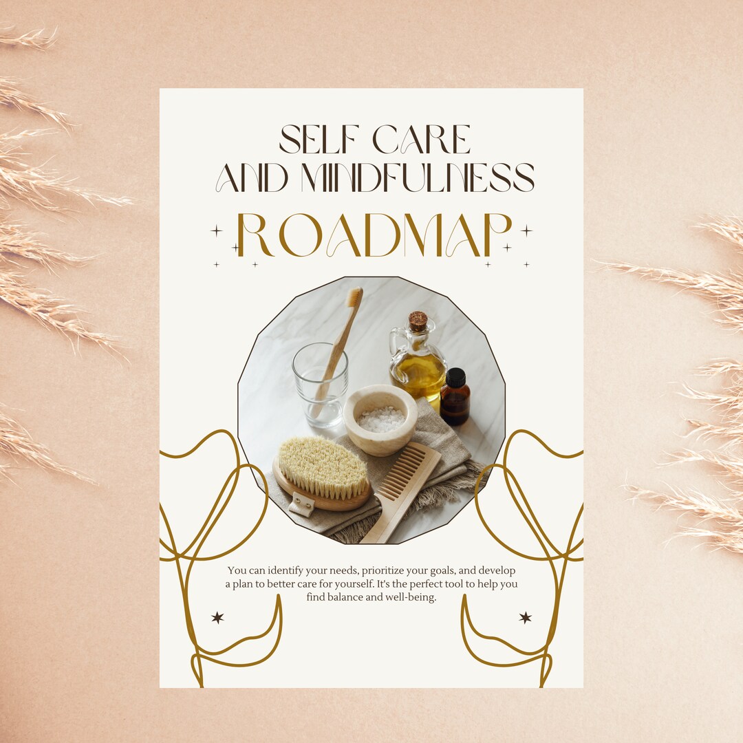Editable Self Care and Mindfulness Roadmap Customizable Canva Templates ...