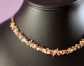 Frolic necklace - spinel, citrine & vermeil/14k goldfilled