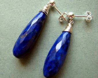 SIMPLICIDAD Lapis // pendientes // lapislázuli y plata de ley [ÚLTIMO PAR]