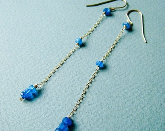 SIMPLICITY Peacock earrings - electric blue apatite & 14k goldfilled