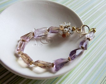 Morning Glory || bracelet || ametrine, moonstone & 14k goldfilled