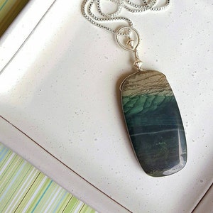 VOYAGES County Kerry || pendant necklace || ocean jasper & sterling silver