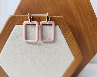 TEXTURED Color Pop Pink || earrings || vintage enamel drops & 14kt goldfilled