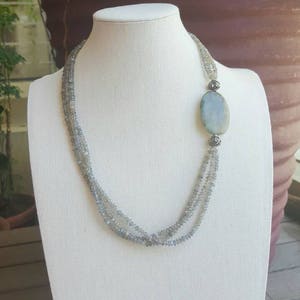 Storm necklace blue flash labradorite & oxidized fine/sterling silver image 5