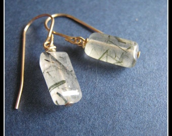 SIMPLICITY Matrix || earrings || rutilated quartz & 14k goldfilled
