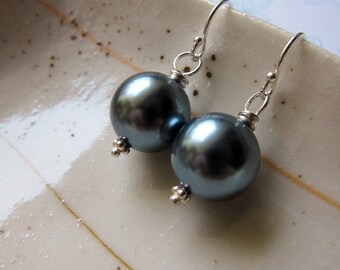 SIMPLICITY Ionia earrings - 12mm shell pearl & sterling silver