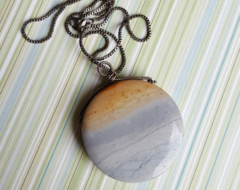 VOYAGES Santa Monica || pendant necklace || wave jasper & oxidized sterling silver