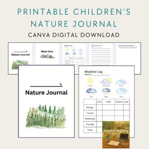 Kid&#39;s Nature Journal | Printable Outdoor Activity Book | Homeschool Science Resource | Nature Walk Notebook | Digital Download