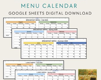Planejador de Refeições Mensal | Cardápio Mensal Editável + Lista de Compras | Planilhas Google para Imprimir ou Digitalizar
