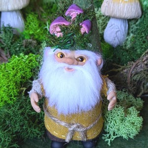 Handmade Gnome Art Doll - Whimsical Woodland Decor - Collectible Fantasy Figure