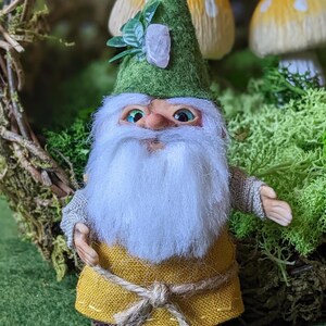 Whimsical Handmade Clay Gnome Figurine – Fantasy Home Decor – Unique Miniature Art Sculpture – Gift for Fairy Garden Lovers