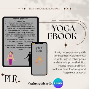 Beginner&#39;s Yoga Guide eBook – 16 Pages, Customizable with Canva, PLR, Easy Poses