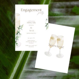 Digital Champagne Cheers to Us Engagement Party Invitation, Engagement Party, Printable Engagement Invite, Champagne Invite, Digital Engaged