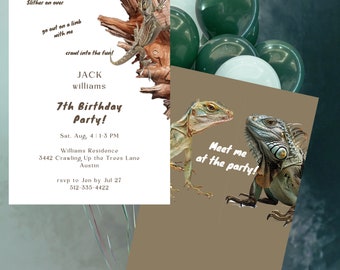 Digital Slither on Over Lizard Birthday Party Invitation, Lizard Birthday party, Reptile Birthday Party, Reptile Invitation, Lizard invite