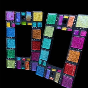 Mosaic Light switch plates cover ROCKER stained glass ceramic  Mosaic ART  Beautiful colors