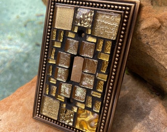 light switch plate covers GOLD embellishment tiles wall cover mosaic beaded