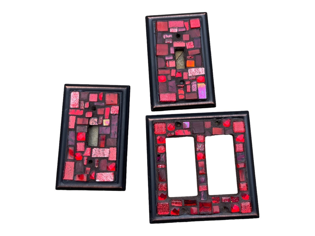 Mosaic Light Switch Plates Cover Stained Glass Decor Art Tiles Etsy