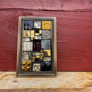 Mosaic Light switch covers single toggle stained glass decor tiles mix Art image 4