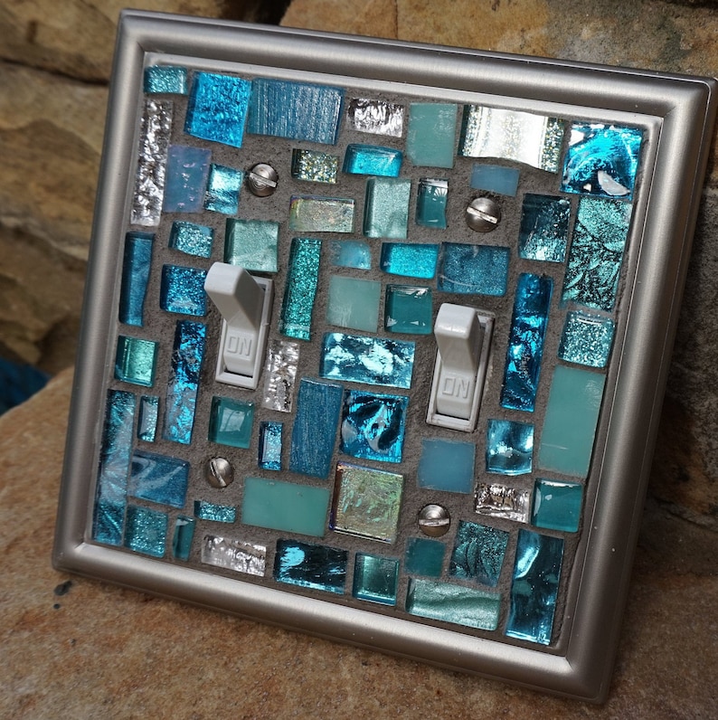 Mosaic Light Switch Plates Cover Stained Glass Decor Art Tiles Etsy