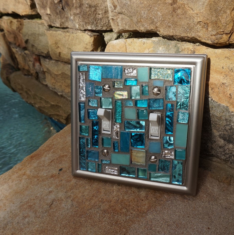 Mosaic Light Switch Plates Cover Stained Glass Decor Art Tiles Etsy