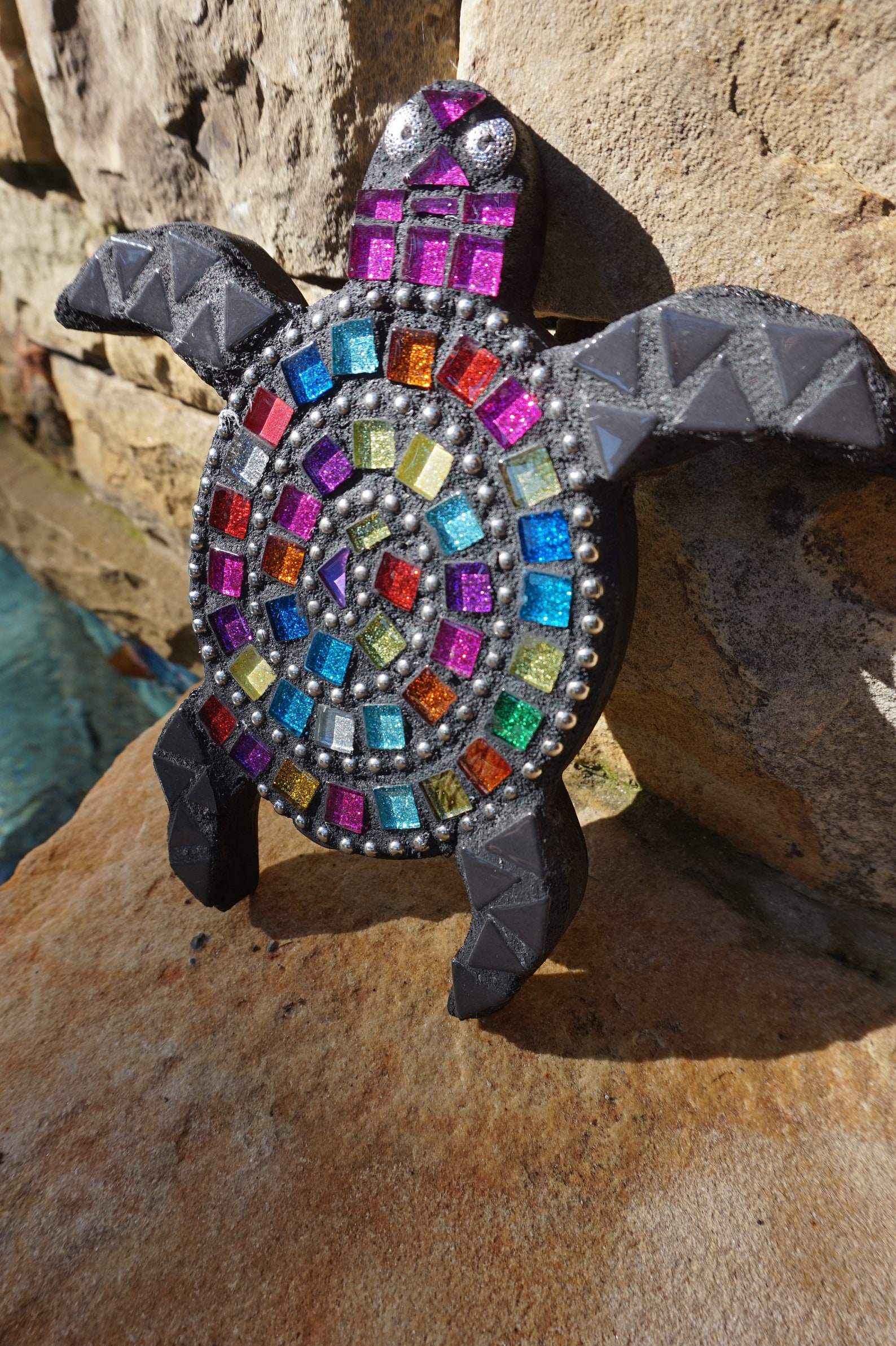 Mosaic Baby Sea Turtle Wall Hanging Beach Lover Themed Sea Art Etsy