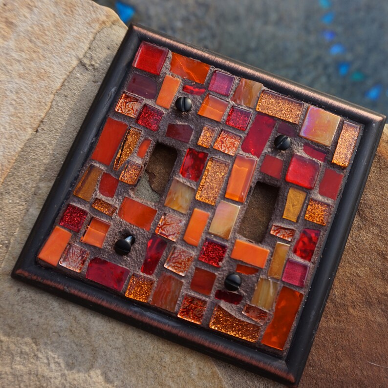 Mosaic Light Switch Plates Wall Outlet Covers Stained Glass Etsy