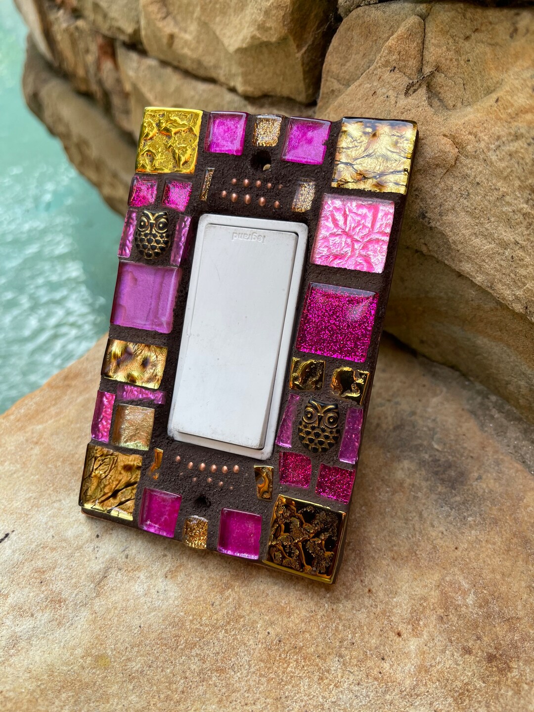LIGHT Switch Plate Cover Rocker Mosaic Pink OWLS Etsy