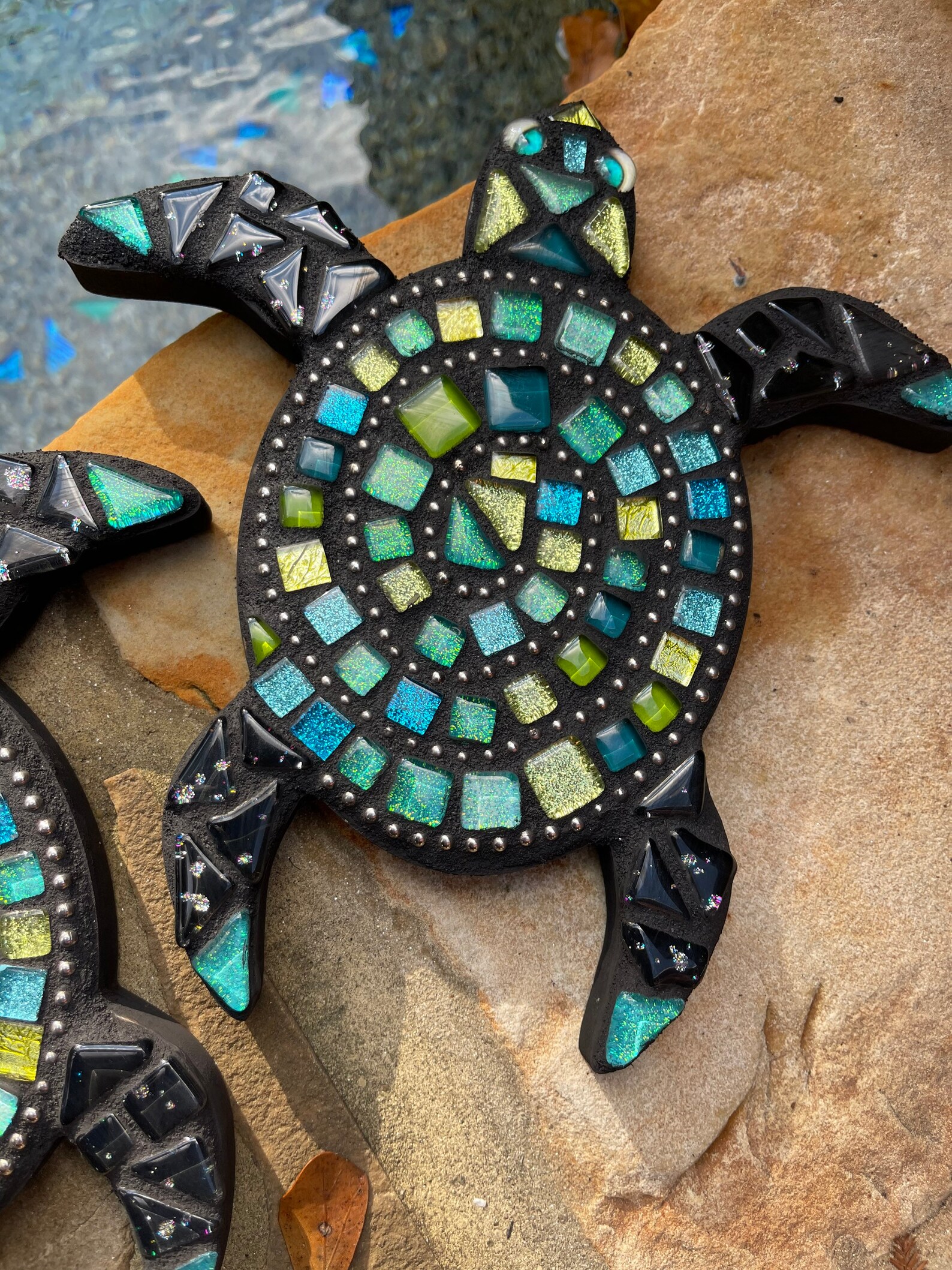 Mosaic Baby Sea Turtle Wall Hanging Beach Lover Themed Sea Art Etsy