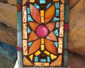 Mosaic switch plate BLANK outlet cover Mosaic tiles stained glass functional art custom beach blue ocean colors