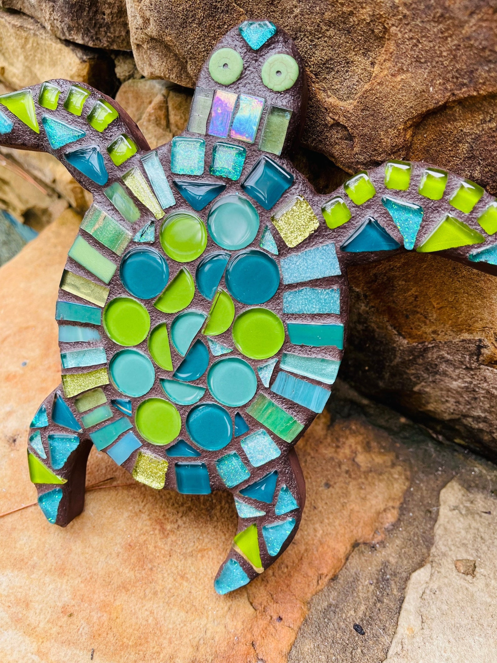 Mosaic 8 Baby Sea Turtle Wall Hanging Beach Lover Themed Etsy