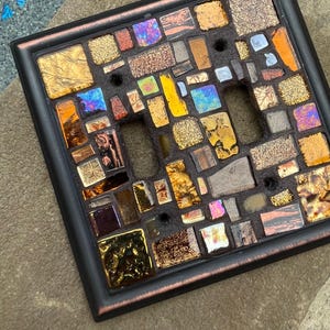 Mosaic Light Switch Plate: Brown blends glass