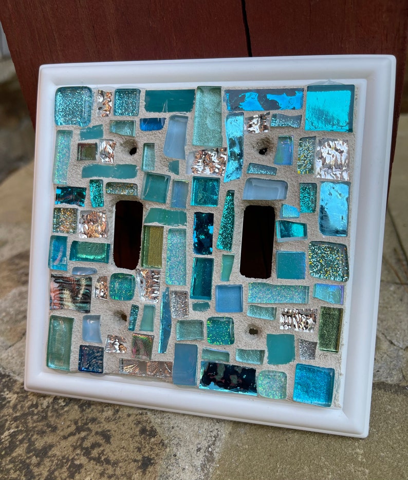 Mosaic Light Switch Plates Cover Stained Glass Decor Beach Etsy
