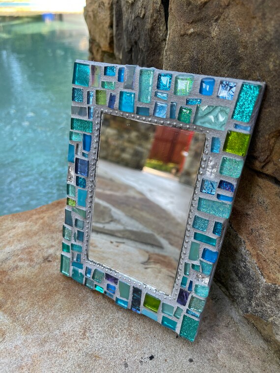 Mini Mirror Wall ART Beach Mini Mosaic 7x 5 Stained Etsy