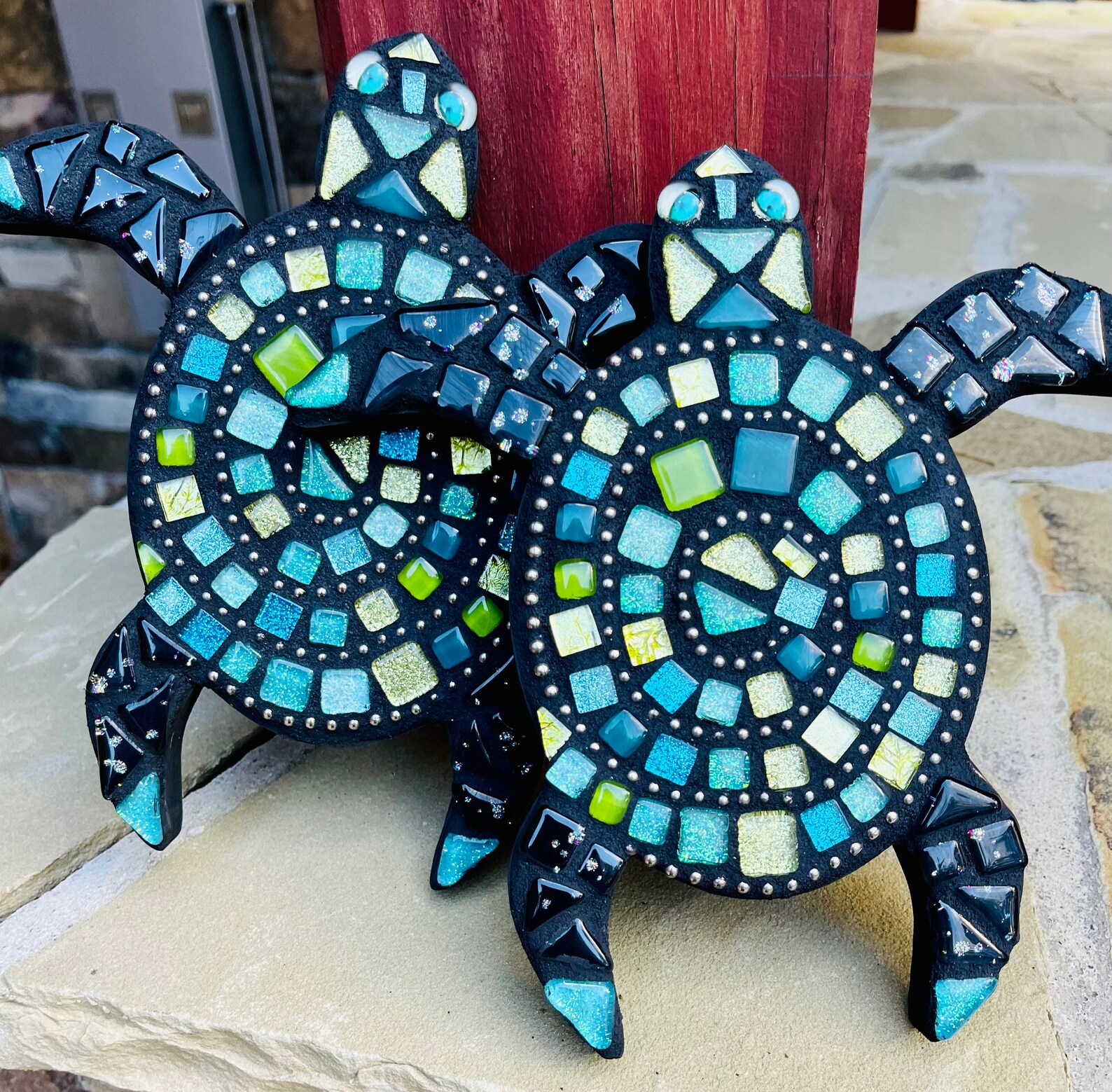 Mosaic Baby Sea Turtle Wall Hanging Beach Lover Themed Sea Art Etsy