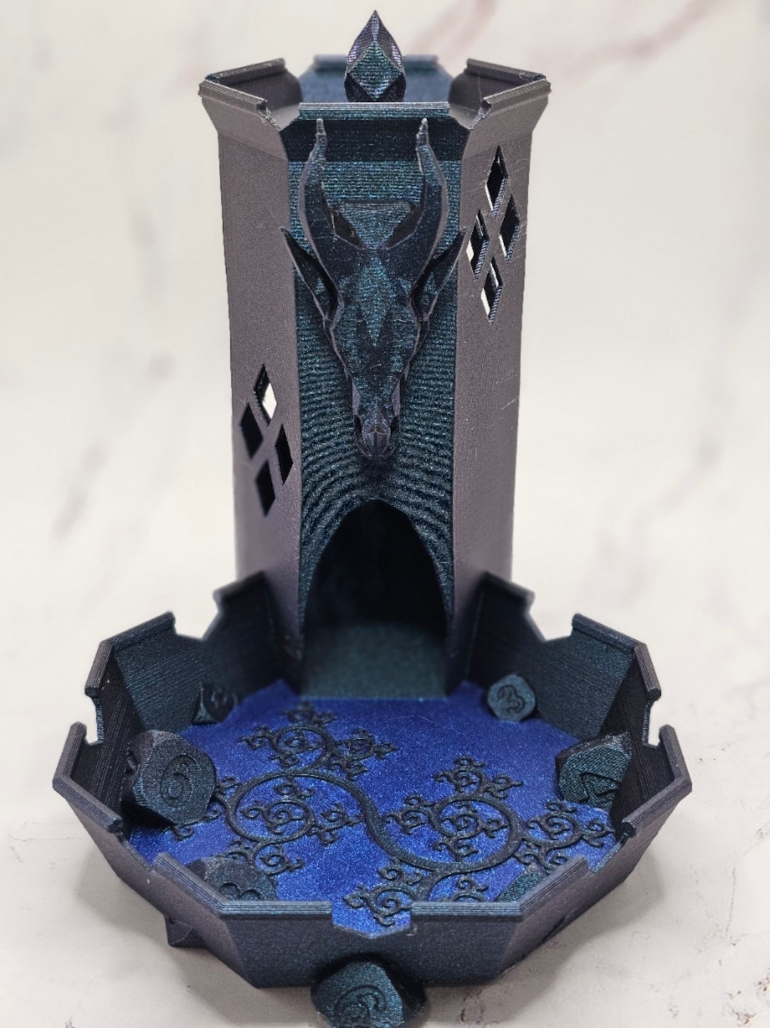 Dice Tower With Dragon Head Dice Tower Gift for Dungeon Master Dice