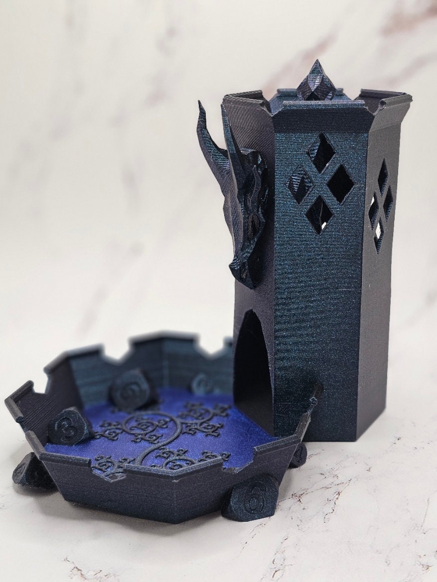 Dice Tower With Dragon Head Dice Tower Gift for Dungeon Master Dice