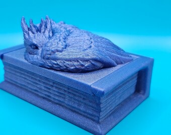 Book Shaped Storage Box with Dragon on Top Box for Storage for Dragon Lover Gift for Dragon Lover Box