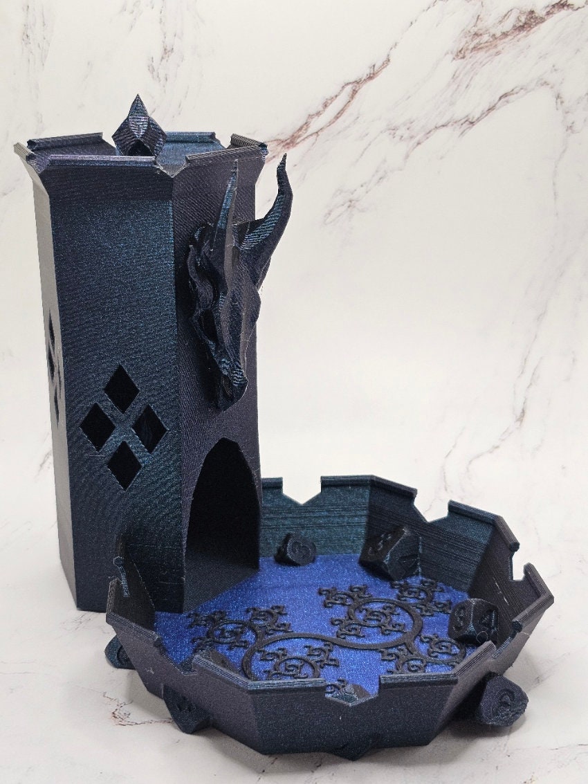 Dice Tower With Dragon Head Dice Tower Gift for Dungeon Master Dice