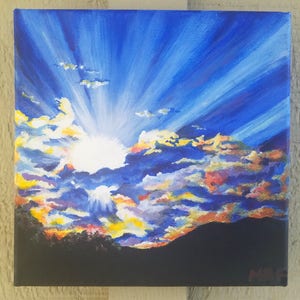 Dawn of a New Day Original Acrylic Painting 8 x 8 image 5