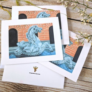 Mermaid Horse Hippocampus Note Cards 4 by 5 1/2 image 2