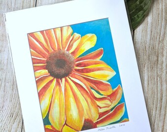 Black Eyed Susan Druck 11 "x 14" mit Passepartout Ungerahmt